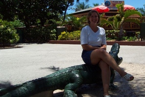 Kay with crocodile