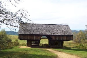 Cantilevered barn in Cades Cove