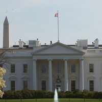 White House with guard on roof