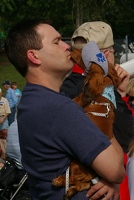 Wiener dog kiss