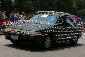 The car with pingpong balls on it