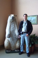 Kevin with giant model of hoary marmot