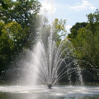 Fountain in lake