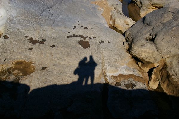 Shadow on rock